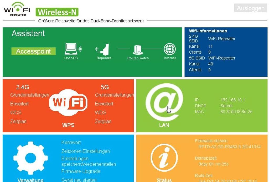 WLR-510 Webadmin Center - Lan einstellen