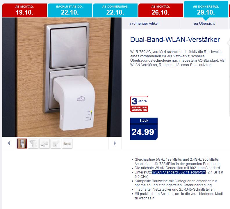 Aldi WLAN Repeater WLR-750 AC